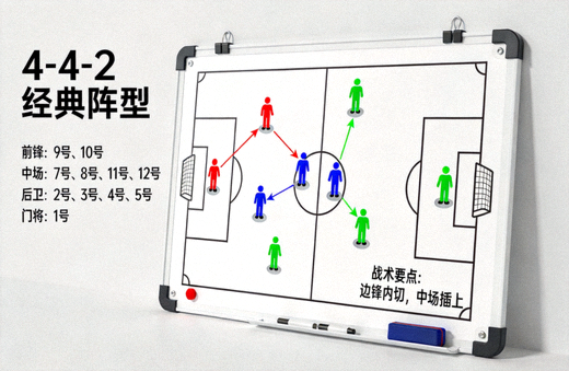 足球战术板与阵型分析示意画面